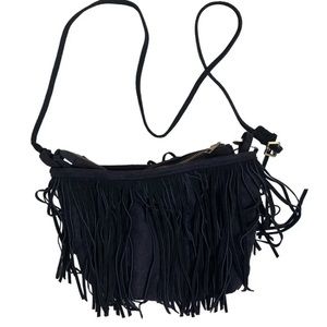 Urban outfitters black leather hippie crossbody purse